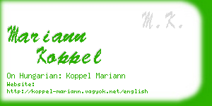 mariann koppel business card